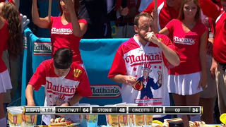 Joey Chestnut Sets New Record With 70 Hot Dogs Eaten